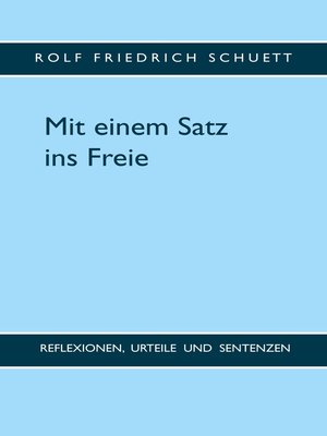 cover image of Mit einem Satz ins Freie